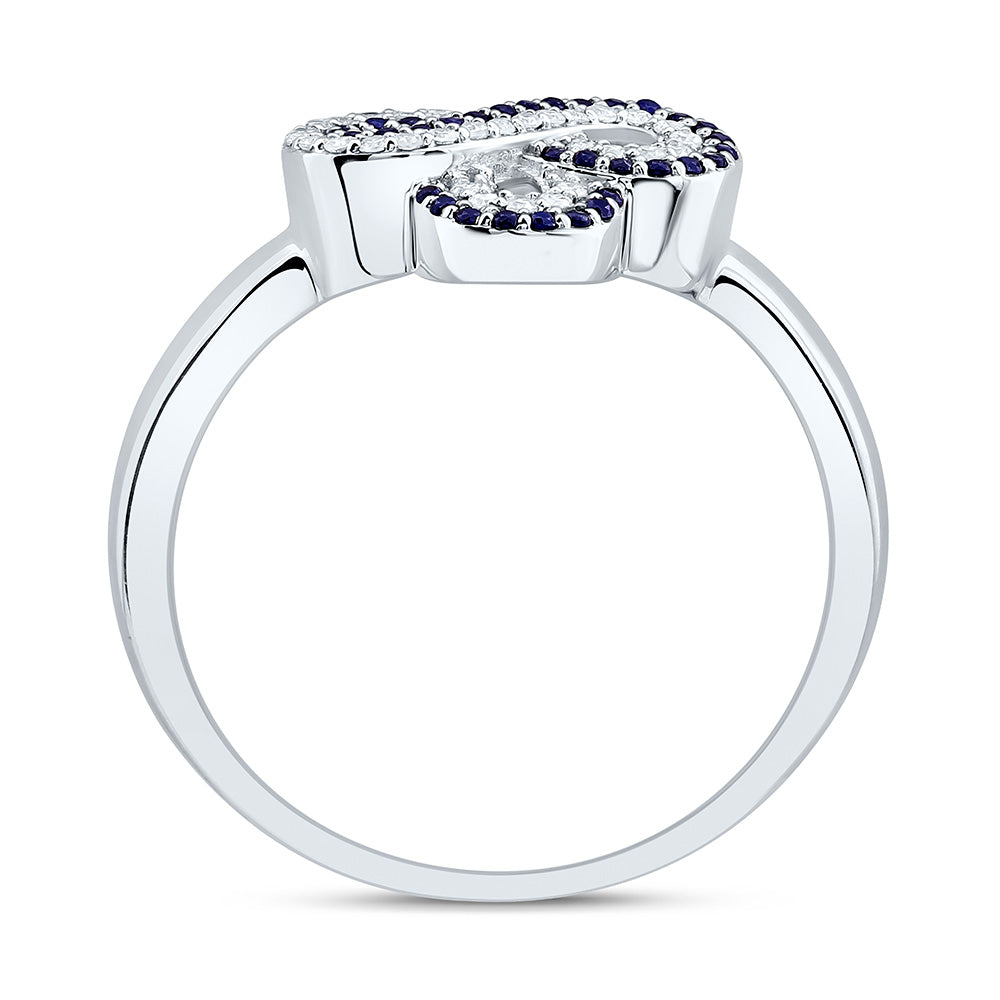 14K Yellow Or White Gold 1/8Cttw Natural Diamond Round Gem Infinity Clover Ring