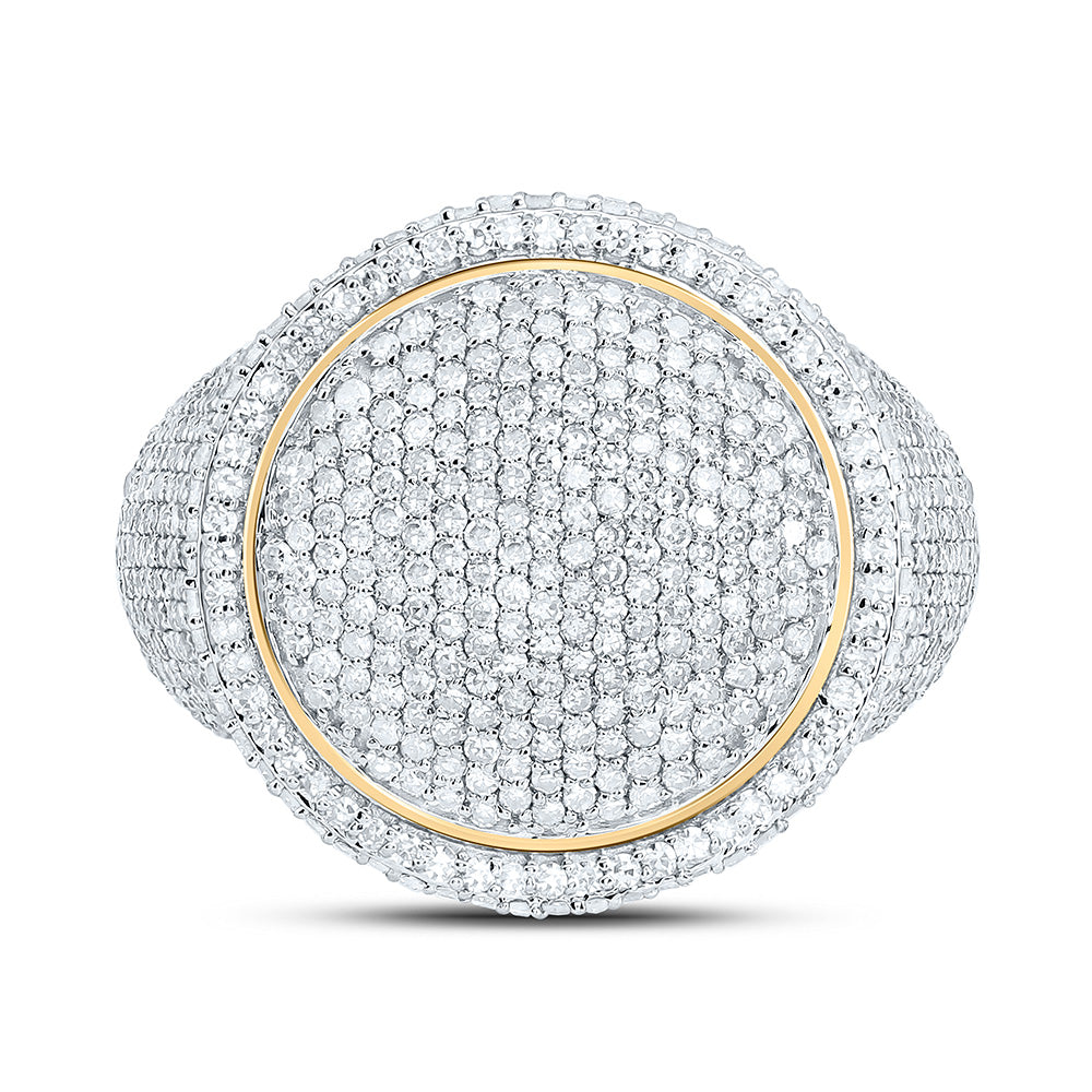 10K Yellow Gold 2 1/4Cttw Natural Diamond Round Mens Ring