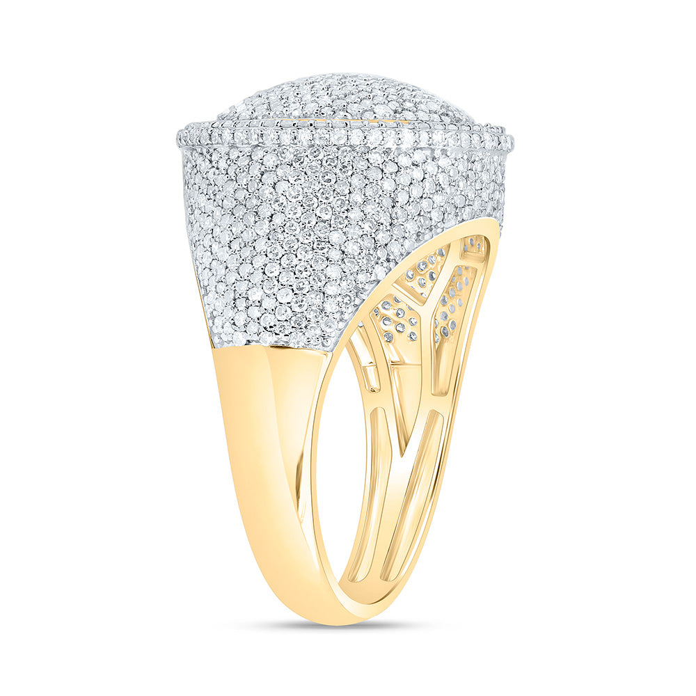 10K Yellow Gold 2 1/4Cttw Natural Diamond Round Mens Ring
