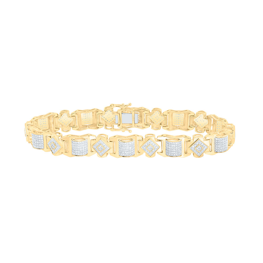 10K Yellow Gold 2 5/8Cttw Natural Diamond Mens Bracelet (8 Inch)