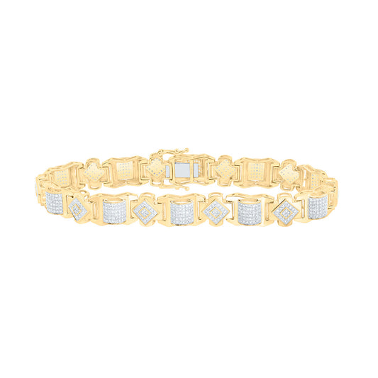 10K Yellow Gold 2 5/8Cttw Natural Diamond Mens Bracelet (8 Inch)