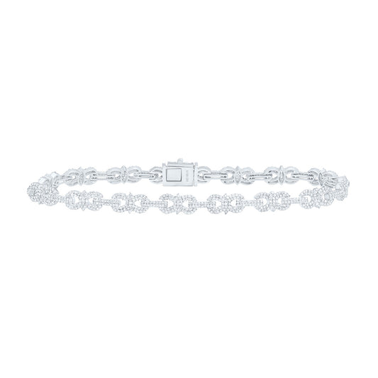10K Yellow Or White Or Rose Gold 3Cttw Natural Diamond  Mens Bracelet (8 Inch)