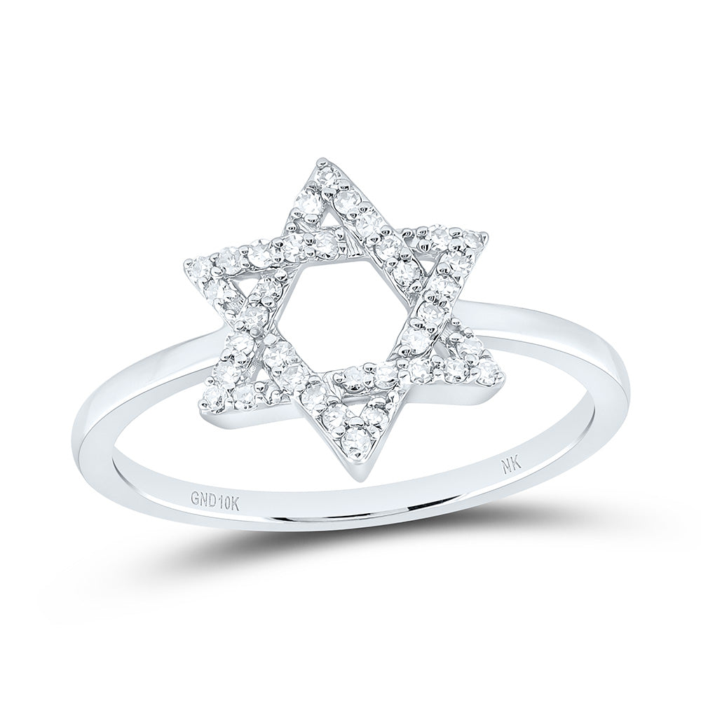 10K Yellow Or White Gold 1/6Cttw Natural Diamond Fashion Star Of David Ring