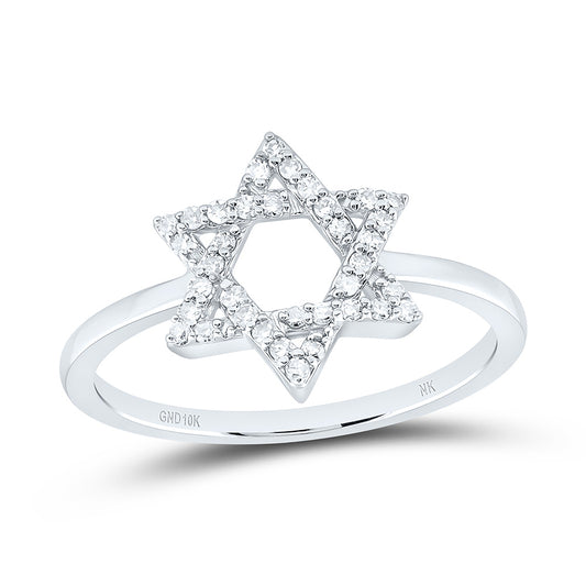 10K Yellow Or White Gold 1/6Cttw Natural Diamond Fashion Star Of David Ring