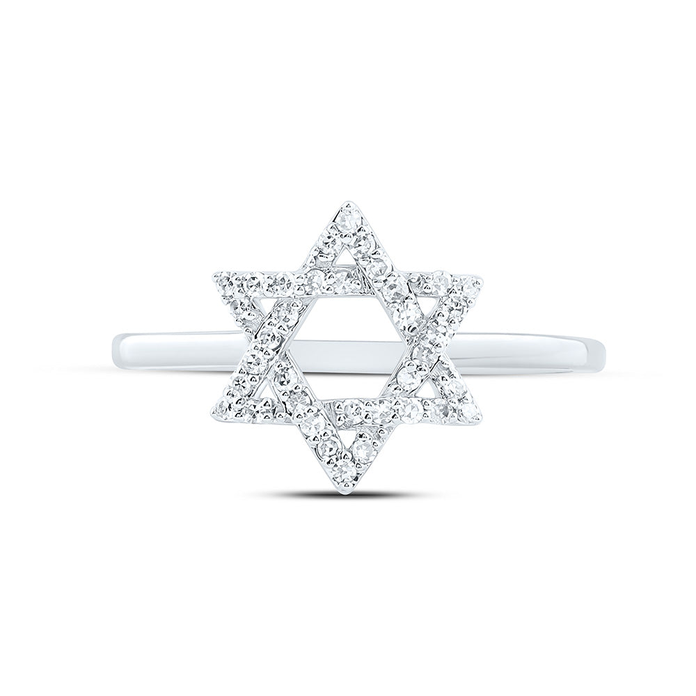10K Yellow Or White Gold 1/6Cttw Natural Diamond Fashion Star Of David Ring