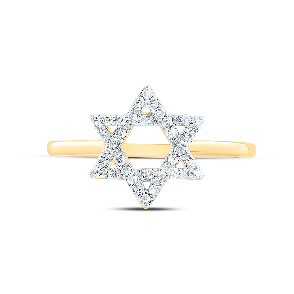 10K Yellow Or White Gold 1/6Cttw Natural Diamond Fashion Star Of David Ring