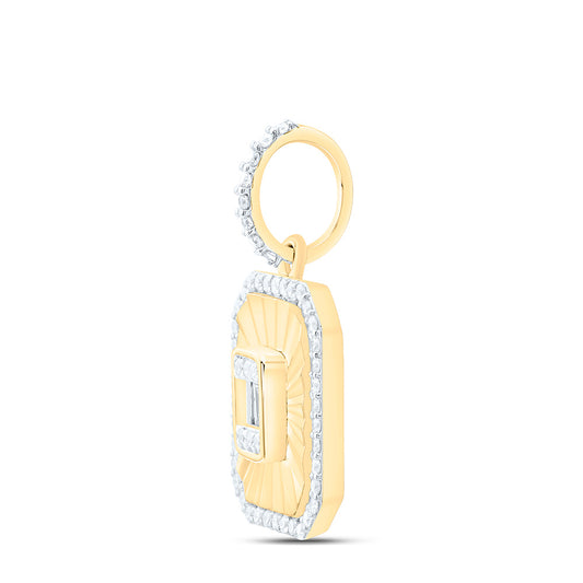 14K Yellow Gold 1/3Cttw Natural Diamond Fashion Emerald Pendant