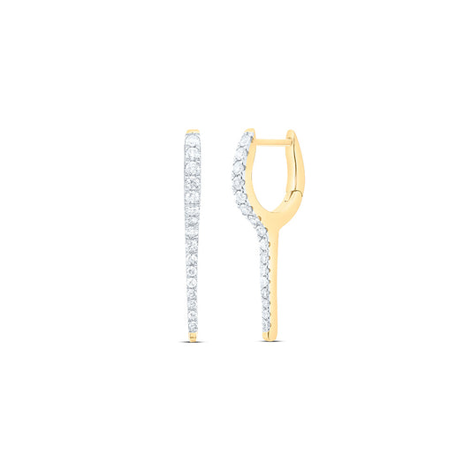 14K Yellow Gold 1/3Cttw Natural Diamond Nk Fashion Hoop Earring