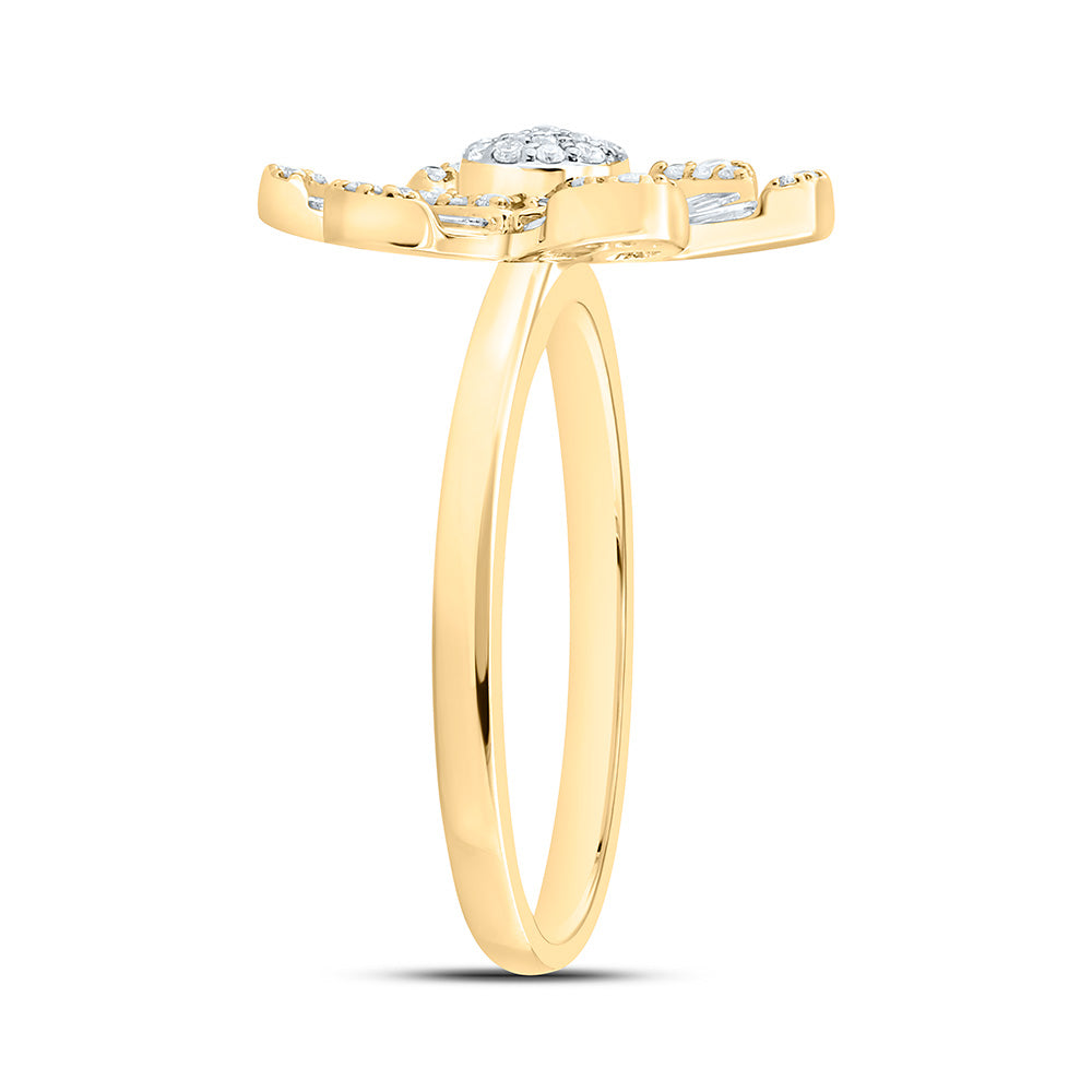 14K Yellow Gold 1/2Cttw Natural Diamond Ana M Fashion Flower Ring