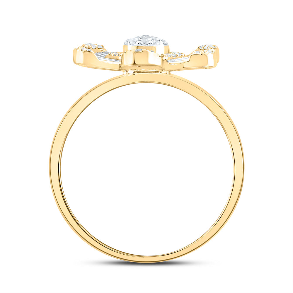 14K Yellow Gold 1/2Cttw Natural Diamond Ana M Fashion Flower Ring