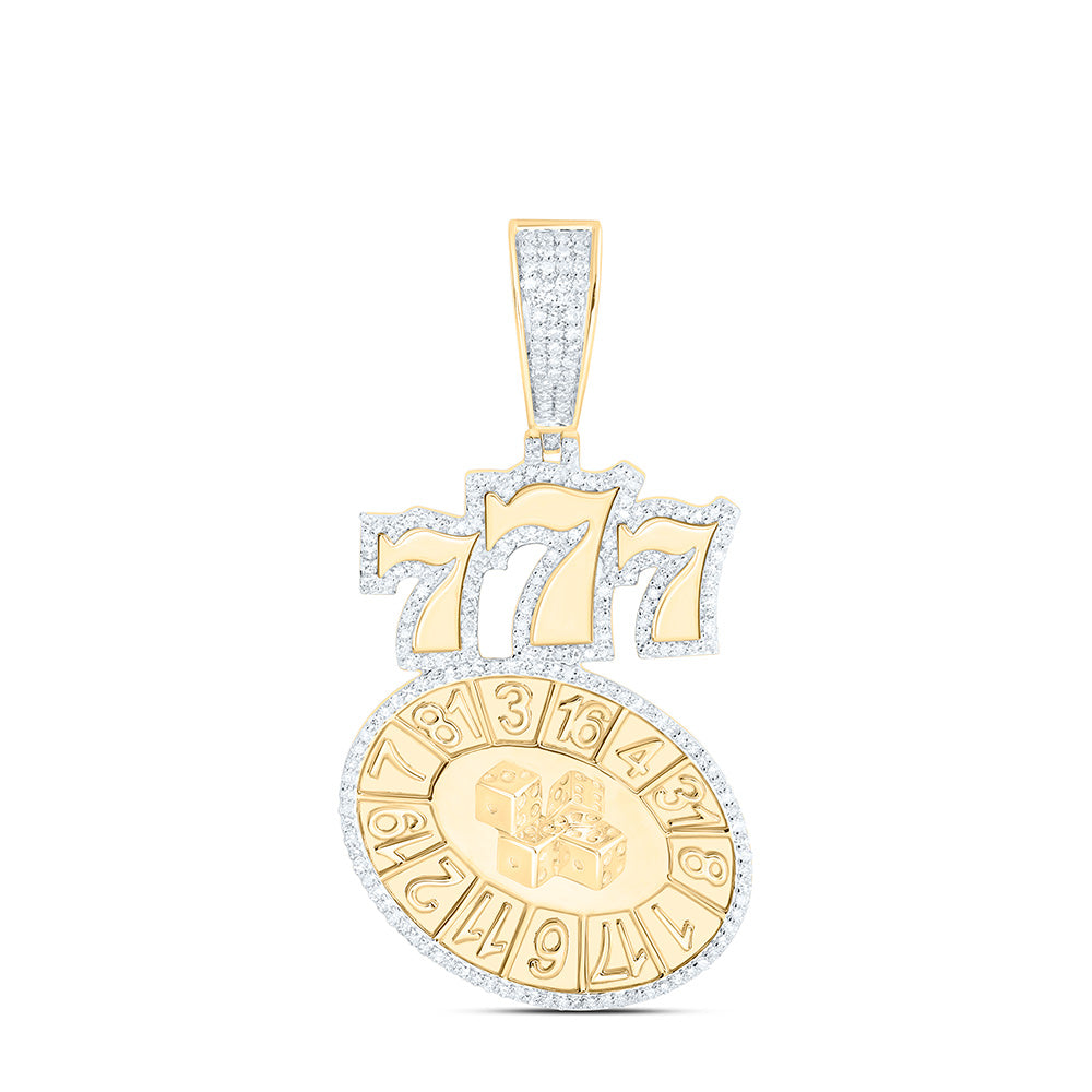 10K Yellow Gold 3/4Cttw Natural Diamond Mens Charm