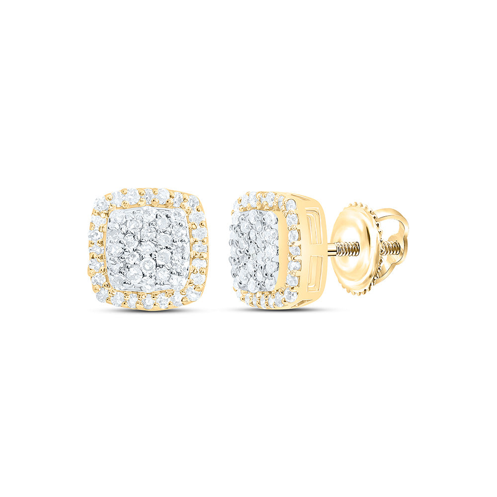10K Yellow Or White Gold 1/4Cttw Natural Diamond Fashion Cushion Earring