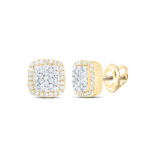 10K Yellow Or White Gold 1/4Cttw Natural Diamond Fashion Cushion Earring