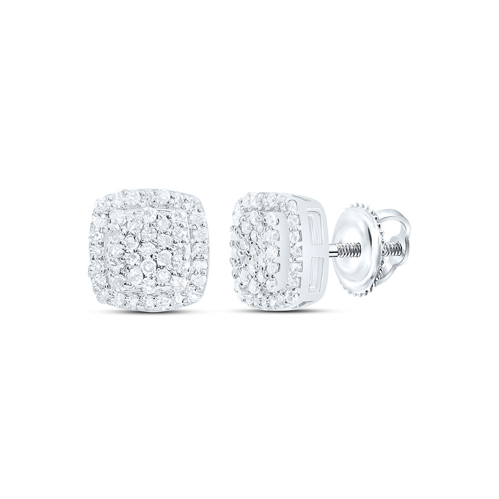 10K Yellow Or White Gold 1/4Cttw Natural Diamond Fashion Cushion Earring