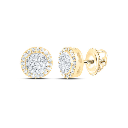 10K Yellow Or White Gold 1/5Cttw Natural Diamond Fashion Round Earring