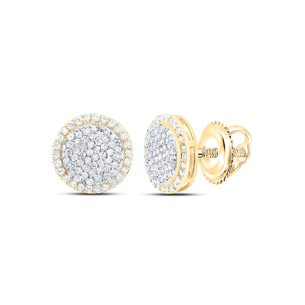10K Yellow Or White Gold 1/2Cttw Natural Diamond Fashion Round Earring