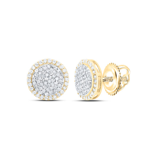 10K Yellow Or White Gold 1/2Cttw Natural Diamond Fashion Round Earring