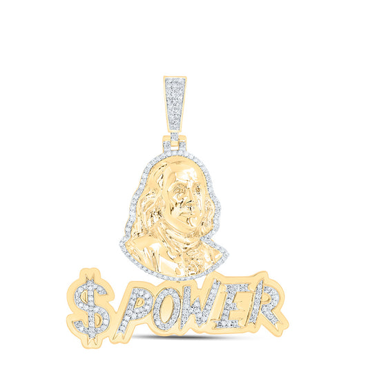 10K Yellow Gold 3/4Cttw Natural Diamond Mens Charm