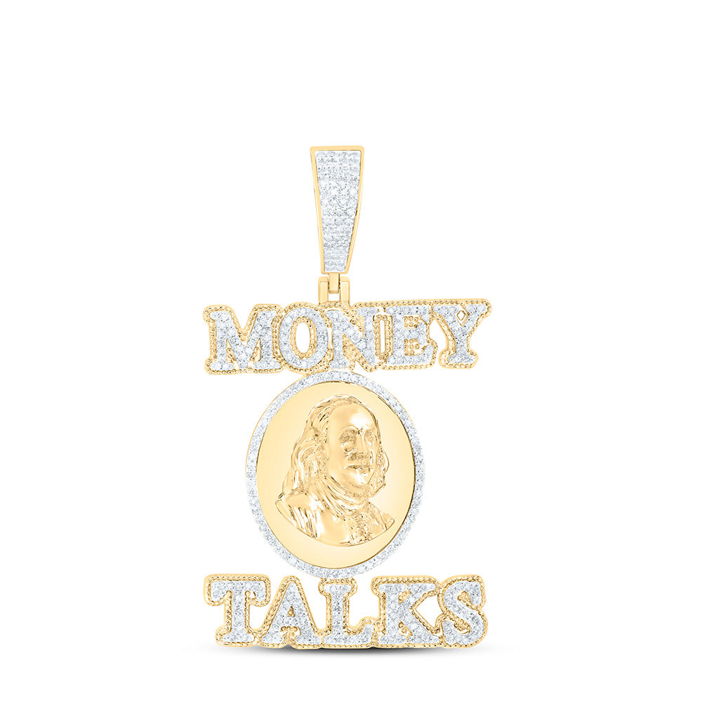 10K Yellow Gold 1Cttw Natural Diamond Money Talks Mens Charm