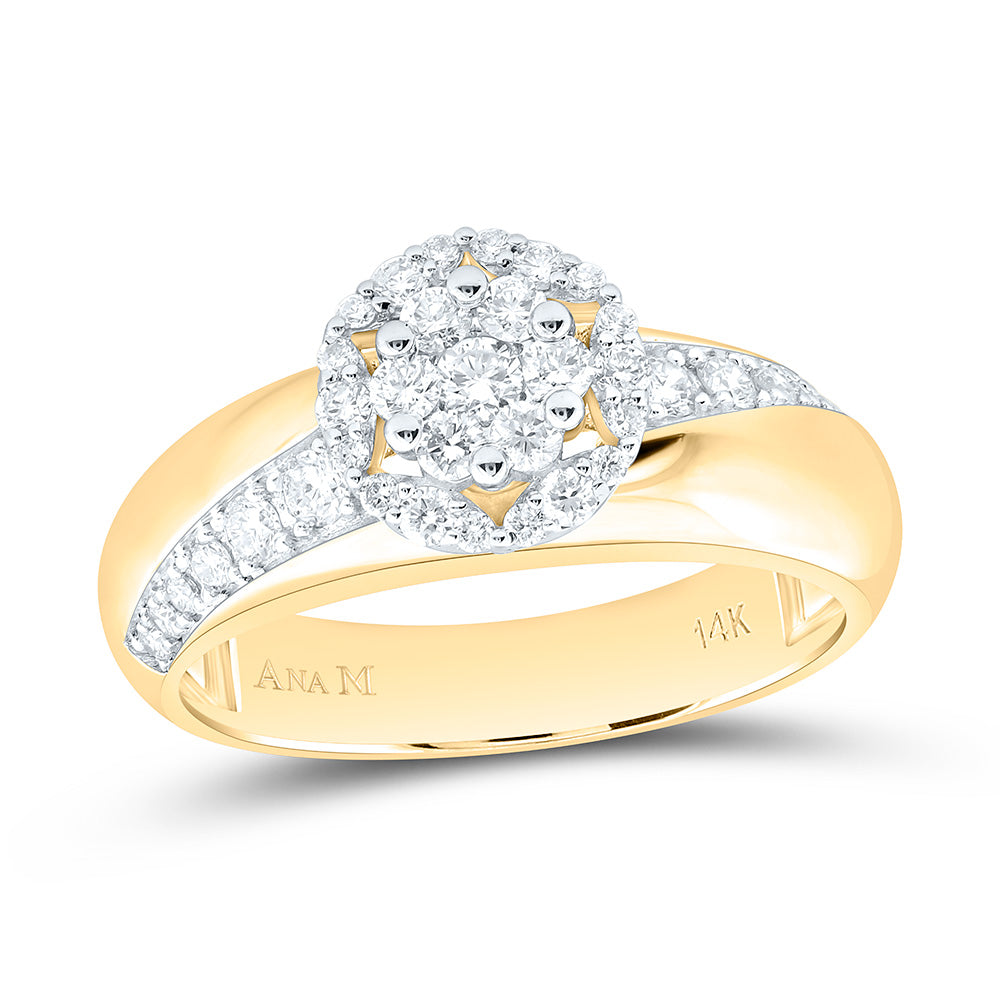 14K Yellow Gold 1/2Ctw Natural Diamond Ana M Fashion Ring