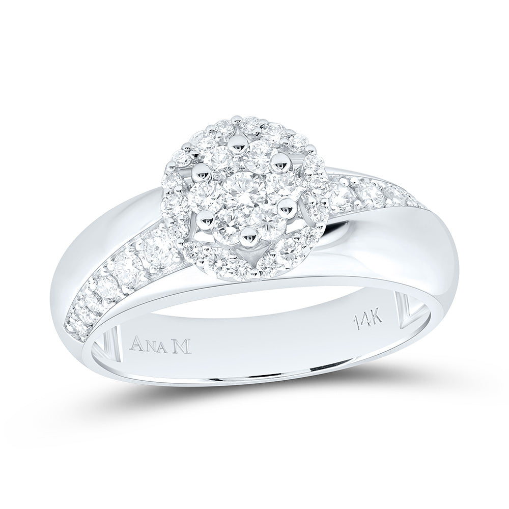 14K White Gold 1/2Cttw Natural Diamond Fashion Ring