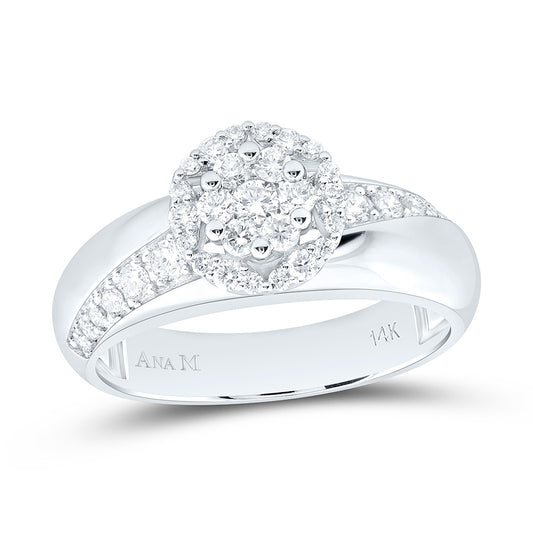 14K White Gold 1/2Cttw Natural Diamond Fashion Ring