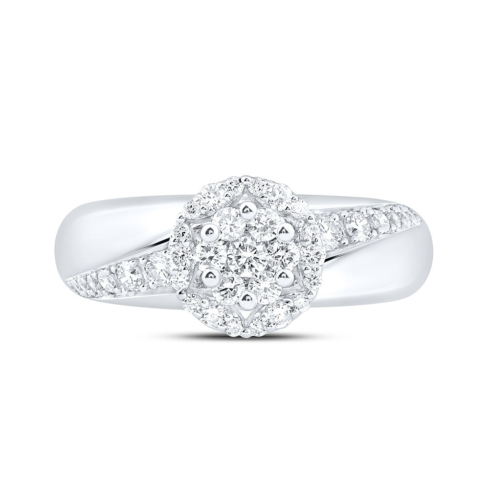 14K White Gold 1/2Cttw Natural Diamond Fashion Ring