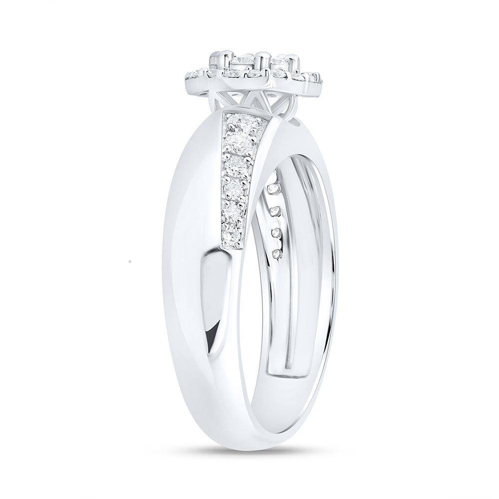 14K White Gold 1/2Cttw Natural Diamond Fashion Ring