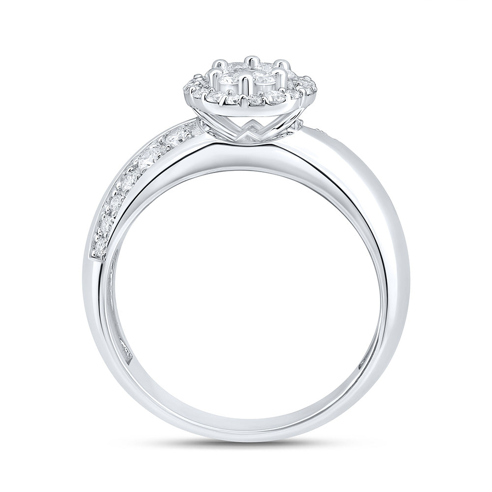 14K White Gold 1/2Cttw Natural Diamond Fashion Ring