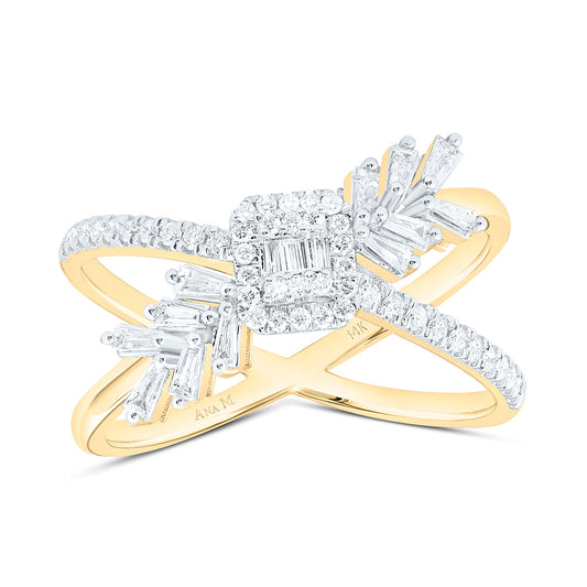 14K Yellow Or White Gold 3/8Cttw Natural Diamond Fashion Ring