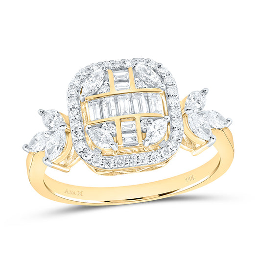14K Yellow Or White Gold 7/8Cttw Natural Diamond Fashion Ring