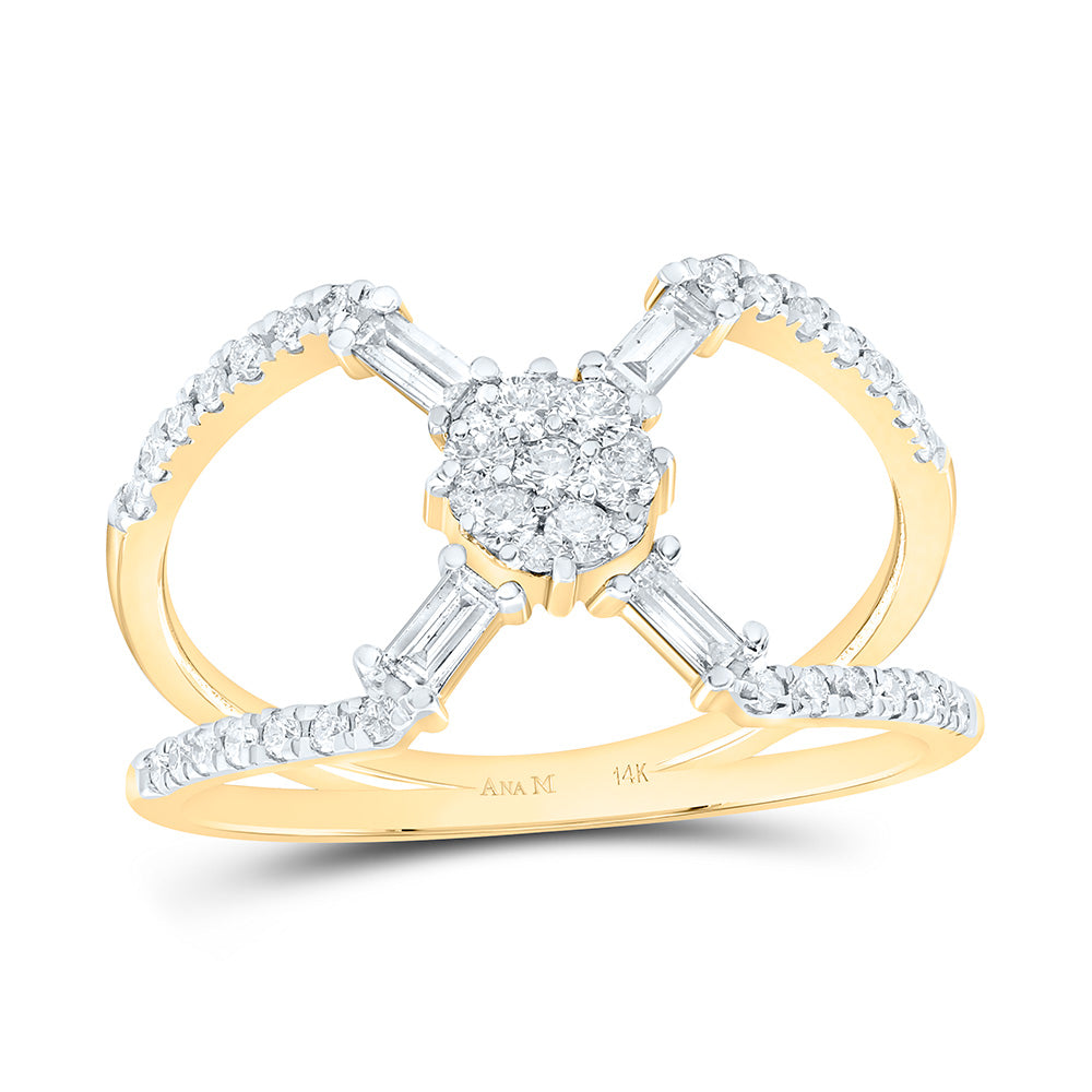 14K Yellow Or White Gold 1/2Cttw Natural Diamond Fashion Ring