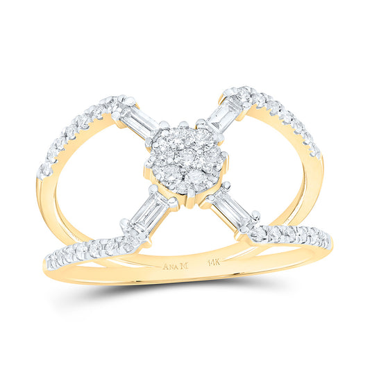 14K Yellow Or White Gold 1/2Cttw Natural Diamond Fashion Ring