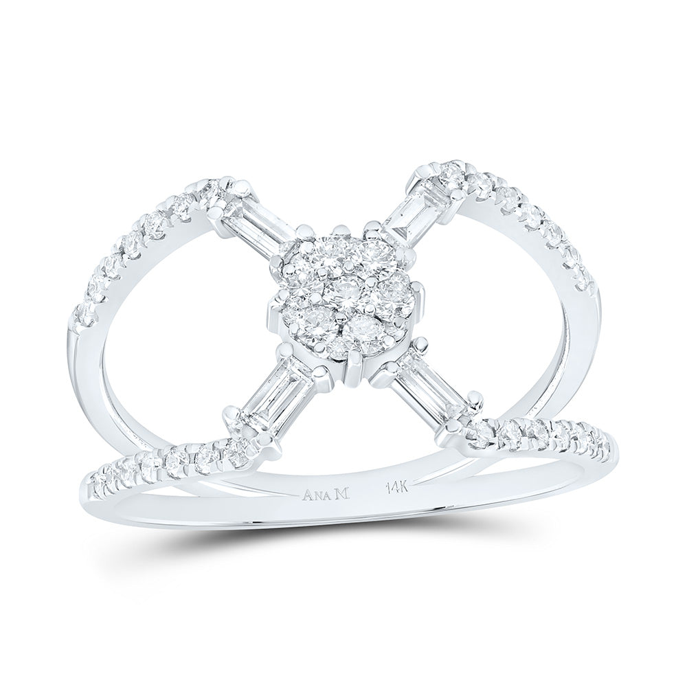 14K Yellow Or White Gold 1/2Cttw Natural Diamond Fashion Ring