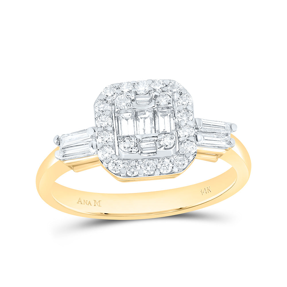 14K Yellow Or White Gold 1/2Cttw Natural Diamond Fashion Ring