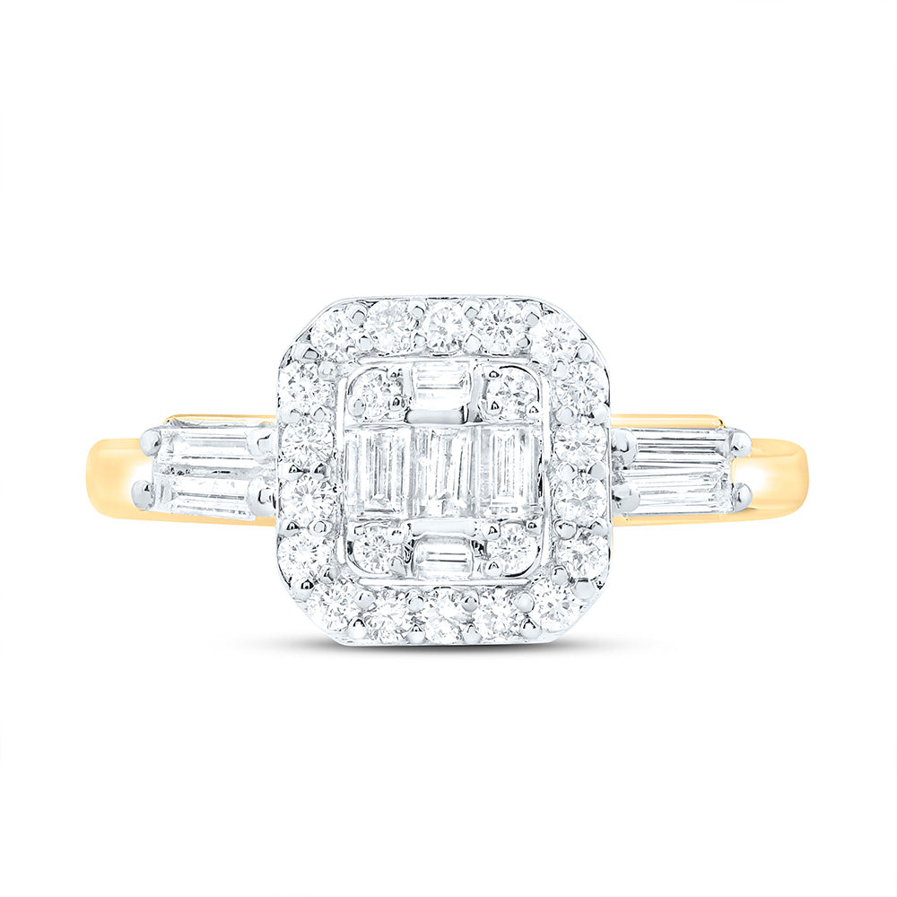 14K Yellow Or White Gold 1/2Cttw Natural Diamond Fashion Ring