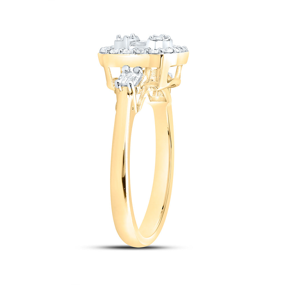 14K Yellow Or White Gold 1/2Cttw Natural Diamond Fashion Ring
