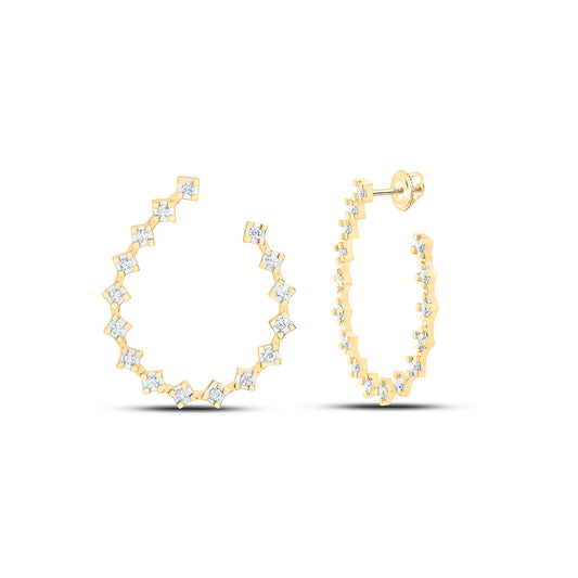 14K Yellow Or White Gold 5/8Cttw Natural Diamond Fashion Earring