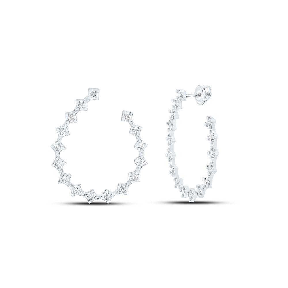 14K Yellow Or White Gold 5/8Cttw Natural Diamond Fashion Earring