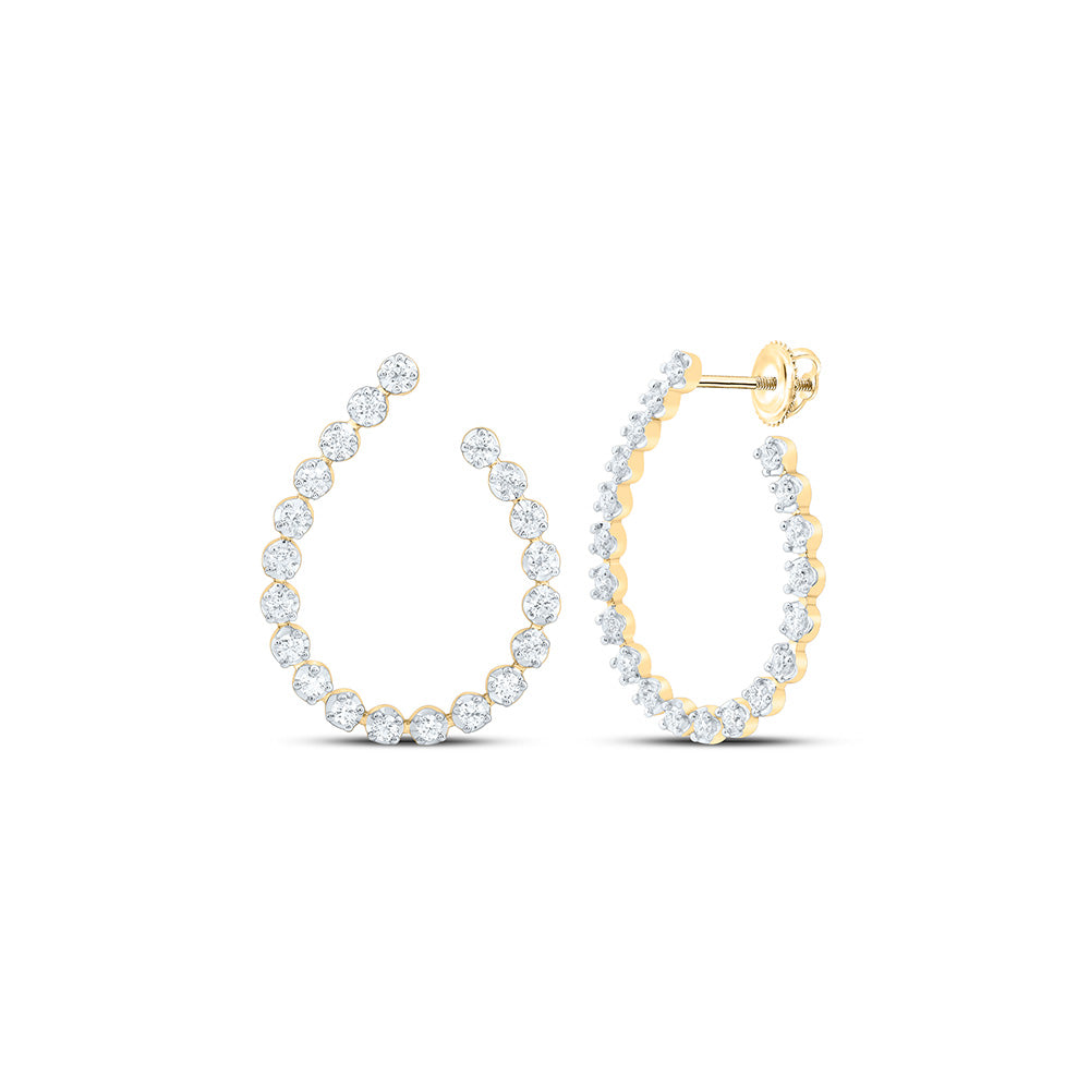 14K Yellow Or White Gold 1 3/8Ctw Natural Diamond Ana M Fashion Earring