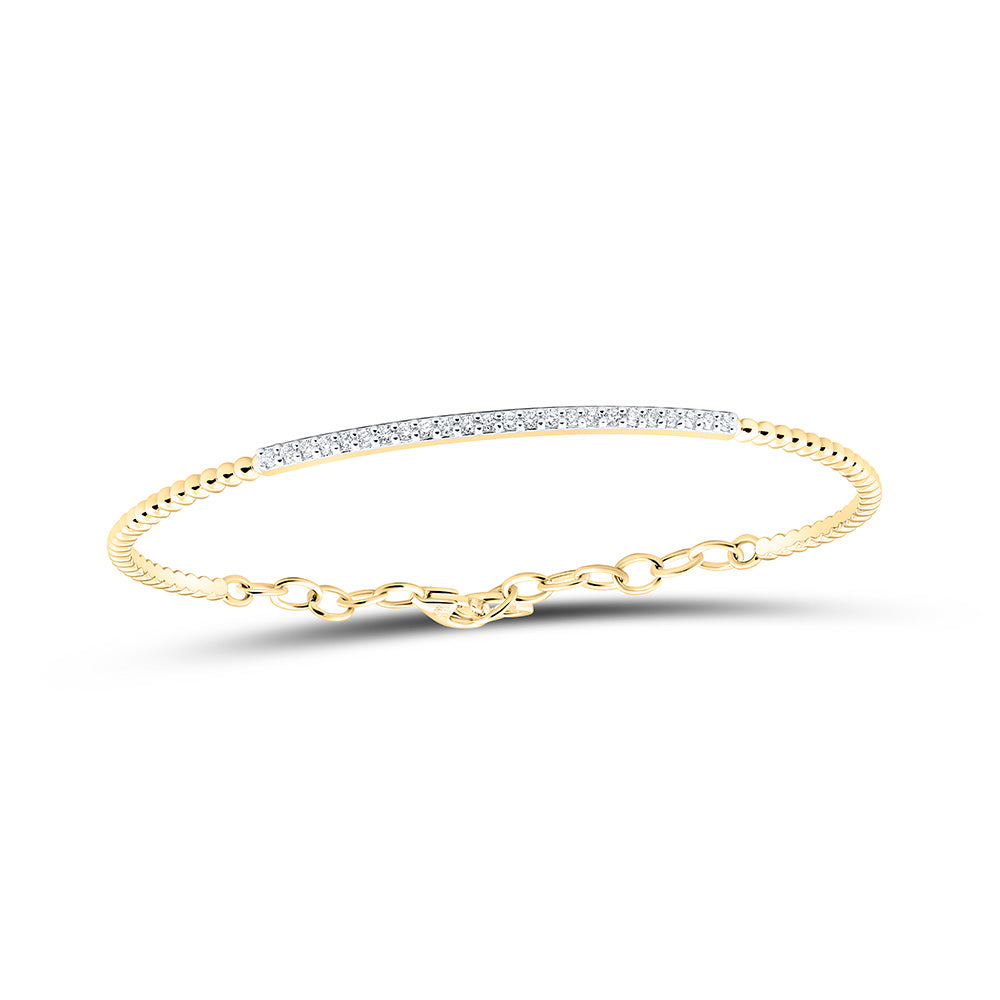 14K Yellow Or White Gold 1/3Cttw Natural Diamond Fashion Bangle (60X50Mm)