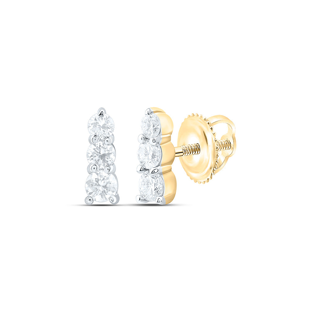 14K Yellow Gold 1/4Cttw Natural Diamond Fashion Earring