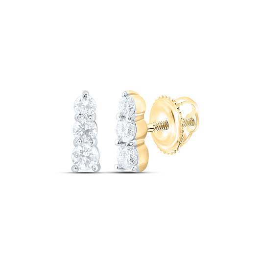 14K Yellow Gold 1/4Cttw Natural Diamond Fashion Earring