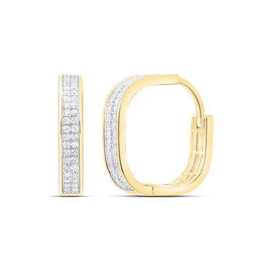 14K Yellow Or White Gold 3/8Cttw Natural Diamond Fashion Hoop Earring