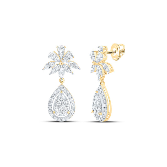 14K Yellow Or White Gold 1 5/8Cttw Natural Diamond Fashion Dangling Earring