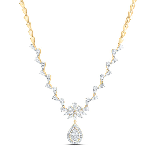 14K Yellow Or White Gold 2 1/2Cttw Natural Diamond Fashion Necklace(18 Inch)
