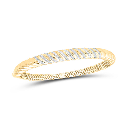 14K Yellow Gold 5/8Cttw Natural Diamond Fashion Bangle (60X50Mm)