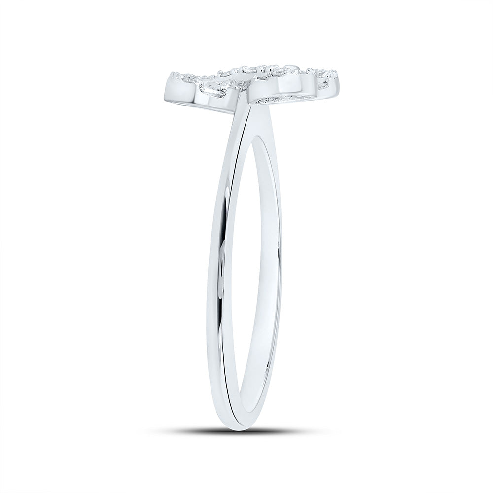 14K Yellow Or White Gold 1/3Cttw Natural Diamond Fashion Butterfly Ring