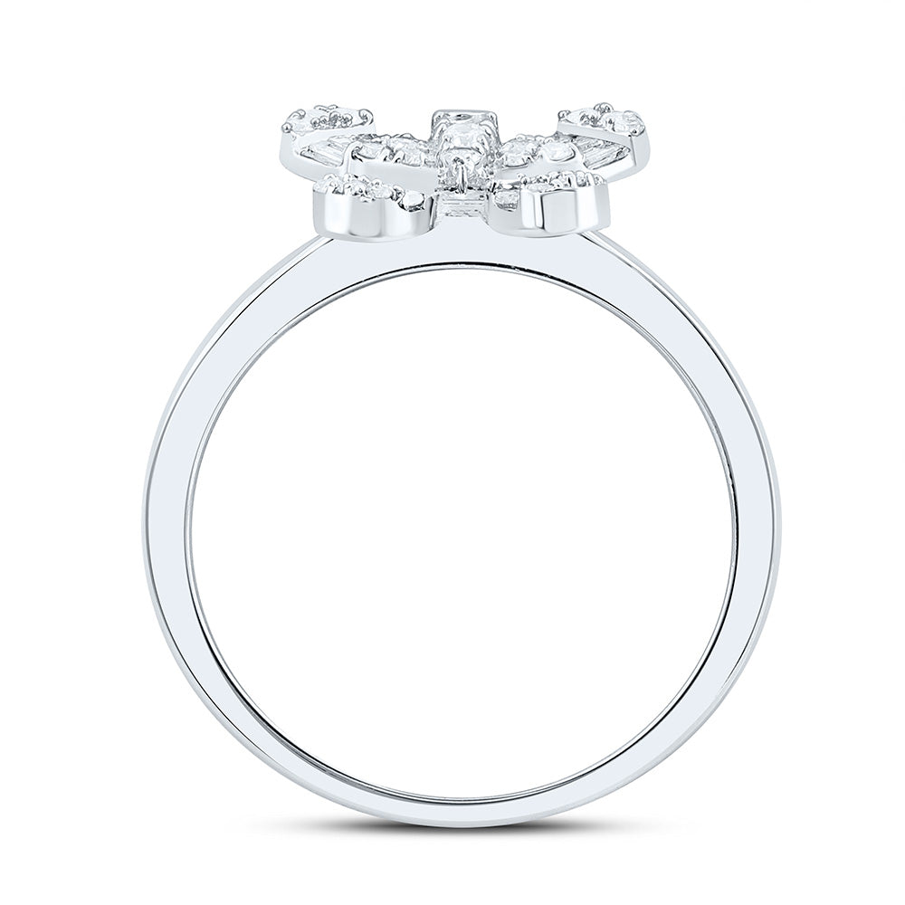 14K Yellow Or White Gold 1/3Cttw Natural Diamond Fashion Butterfly Ring