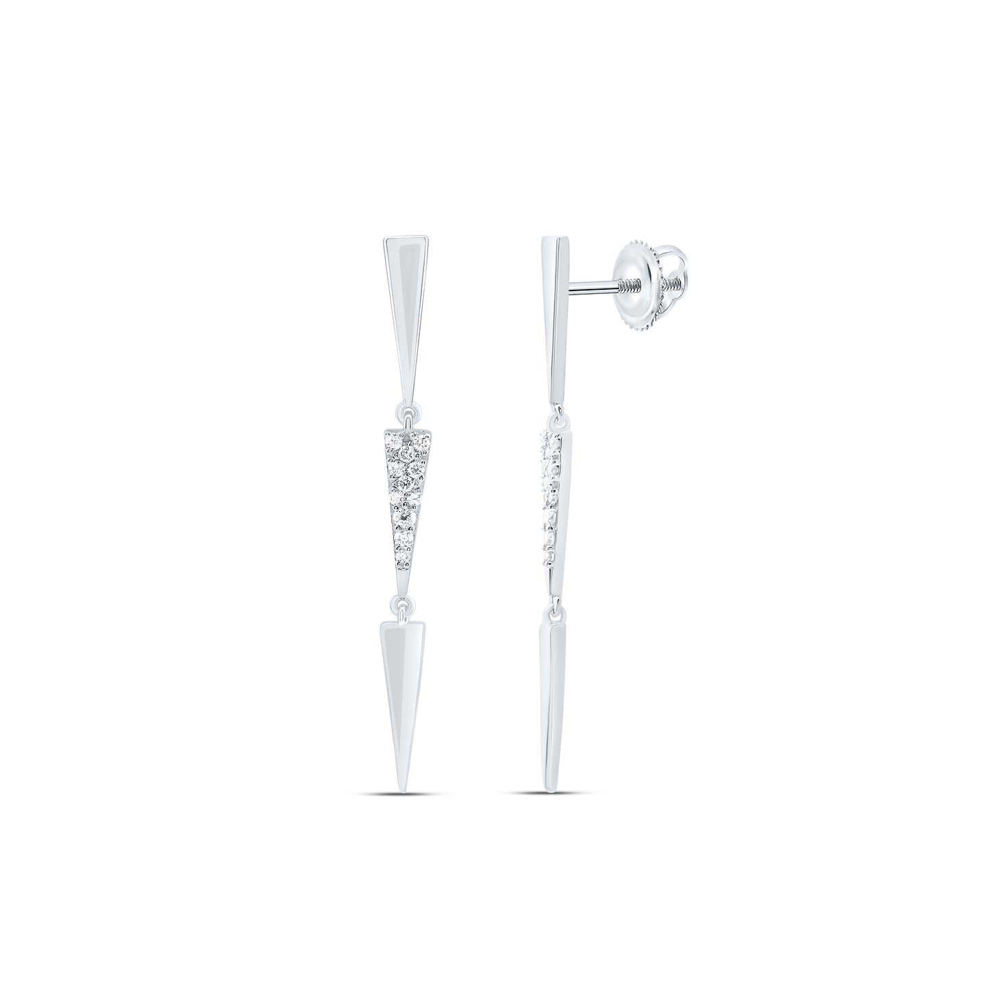 14K White Gold 1/6Cttw Natural Diamond Fashion Dangling Earring